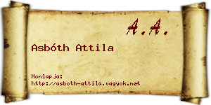 Asbóth Attila névjegykártya